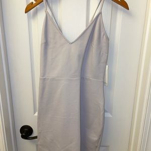 Grey bodycon lace up back dress